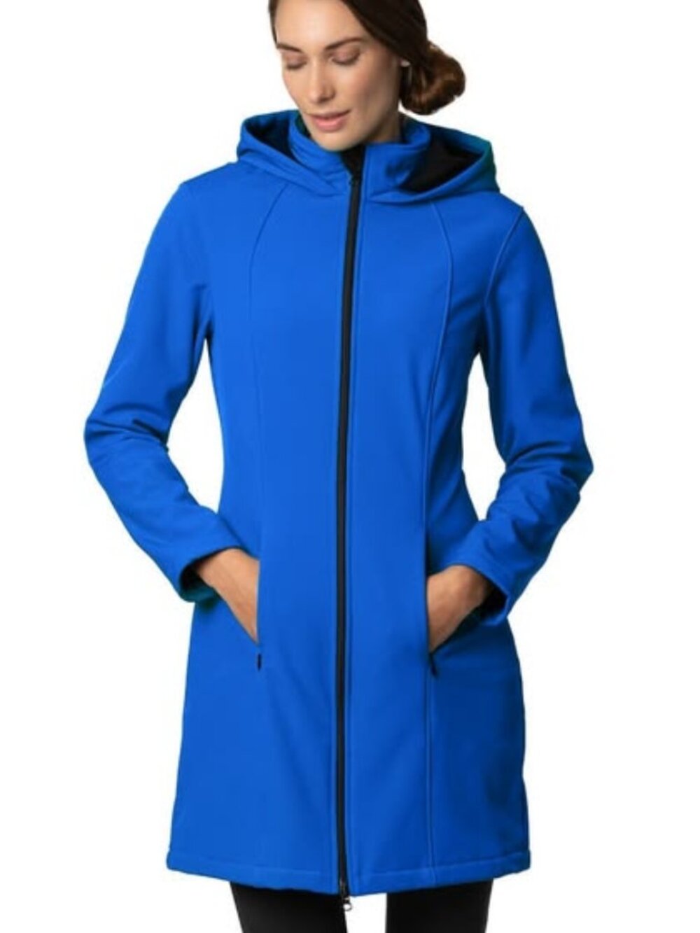 That Coat Women’s Waterproof Windproof Raincoat Sapphire Blue Size Large